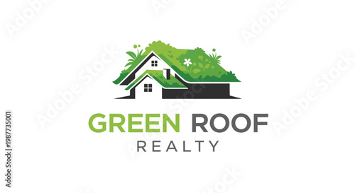 Green Roof Realty Company Logo Design 2.