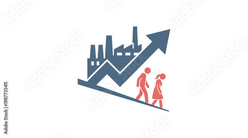 Industrial Growth And Economic Decline Concept