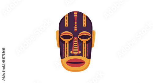 Vibrant African Tribal Face Mask Design 1.