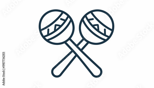 Crossed Maracas Icon - A Simple Graphic Representation of Musical Rhythm and Celebration