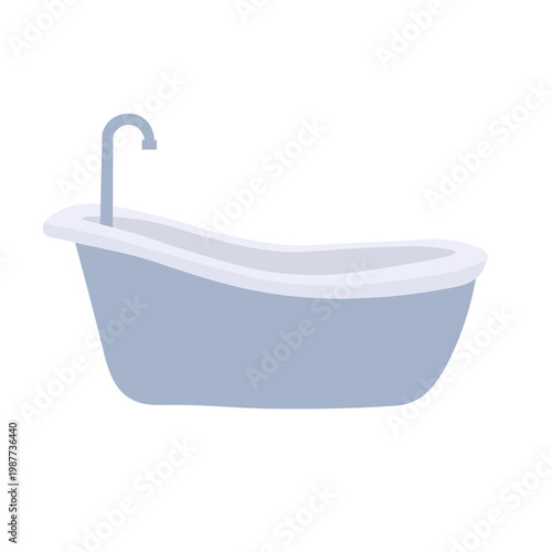 Bathtub vector illustration isolated on background. This clean and simple design is perfect for bathroom concepts, hygiene themes, home interiors, and lifestyle visuals.