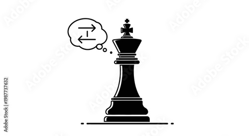 Black Chess Piece King Strategy Thought.
