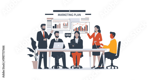 Business people sitting at meeting table.