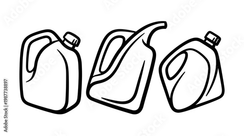 Black and White Outlines of Gas Canisters