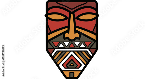 Colorful tribal mask face design.