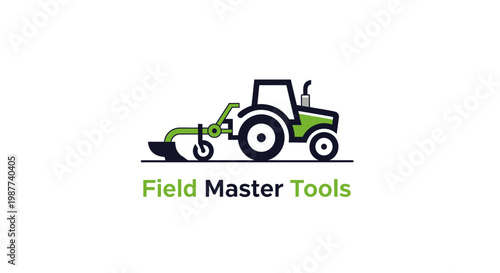 Green Tractor With Front Loader.