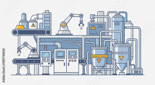 Industrial factory machinery equipment manufacturing.