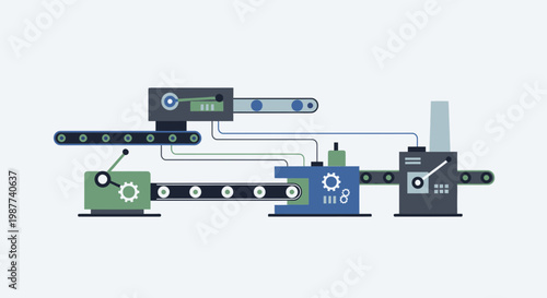 Industrial robotic assembly line system.