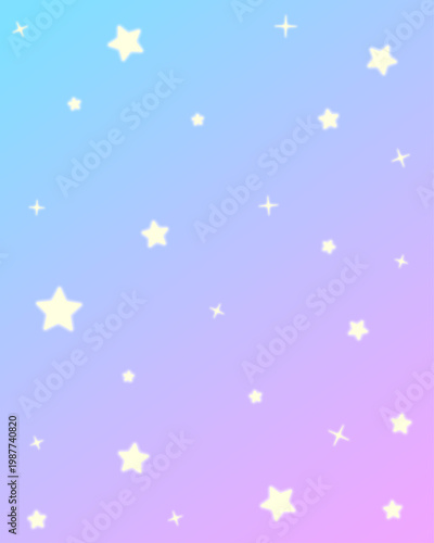 ゆめかわいい/ブルーと紫のグラデーションにかわいい星を散りばめた4:5背景