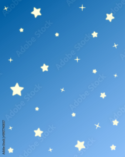 ゆめかわいい/ブルーのグラデーションにかわいい星を散りばめた4:5背景