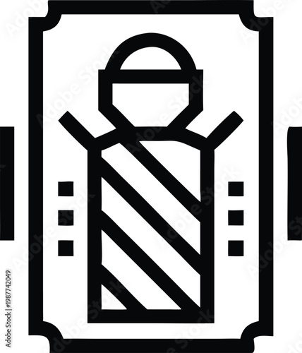 Outline drawing of a swaddled baby sleeping peacefully in an infant wrap