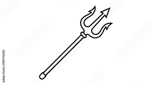 Vector illustration of a devil's trident graphic design