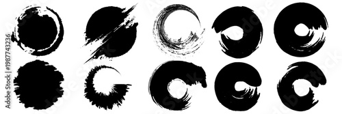 Vector set of grunge watercolor broad strokes