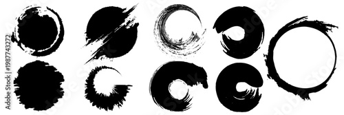 Vector set of grunge watercolor broad strokes