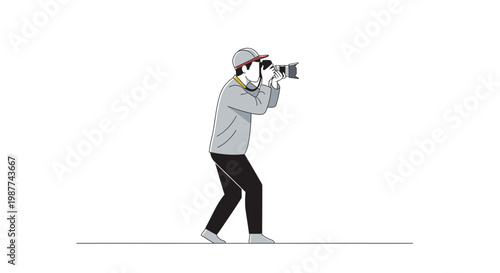 Man holding a video camera.