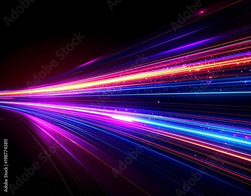 Futuristic Anamorphic Light Streaks with Horizontal Motion Blur and Glow
