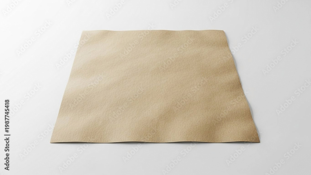 Fototapeta premium Crumpled Brown Paper Sheet on White Background
