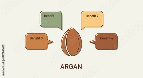 Argan Oil Benefits Infographic Template Flat Vector