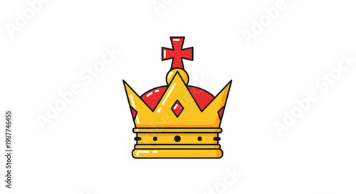 Golden Crown with Red Cross.