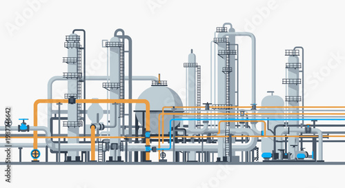 Industrial factory machinery and equipment.
