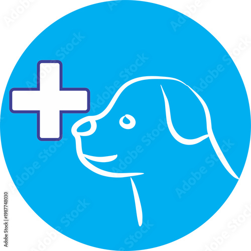 Pet clinic logo design dog icon