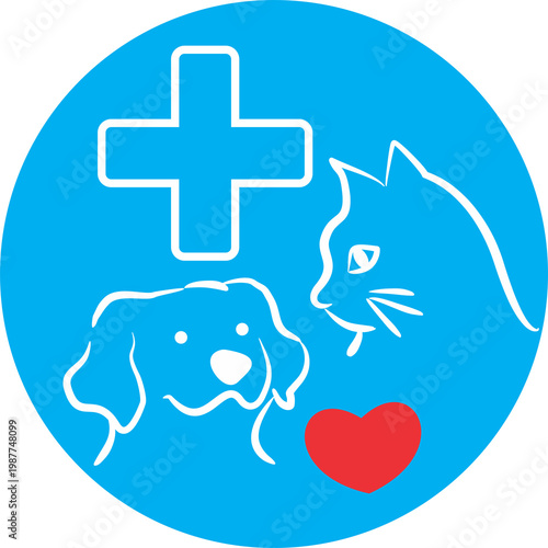 Pet clinic logo design dog and cat icon