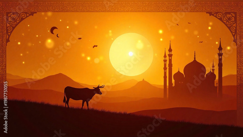 Eid al adha background, invitation and islamic background
