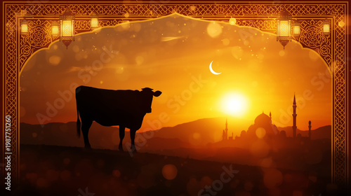 Eid al adha background, invitation and islamic background
