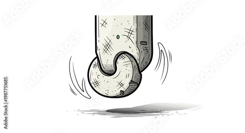 Handwritten Letter J Falling Down