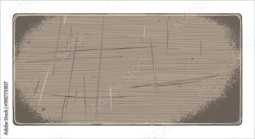 Rustic wooden sign with grunge texture and scratches