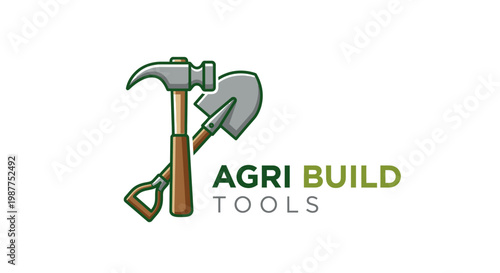 Agricultural construction tools logo graphic.