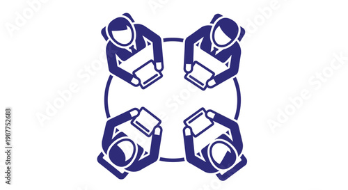 Four people in a meeting discussion.