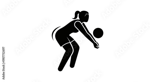 Female athlete playing volleyball sport.