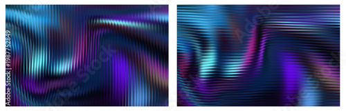 Foto dark neon glass textures with glowing cyan purple gradients and ripple wave dist