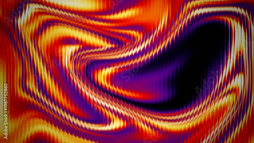 Quadro su tela Abstract vibrant heatwave glass texture background with flowing orange and purpl