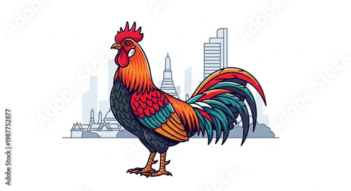 rooster isolated on white background