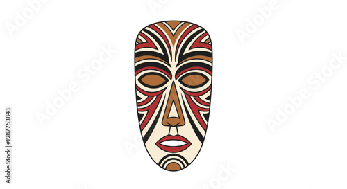 Vibrant Tribal Face Mask Design 1.