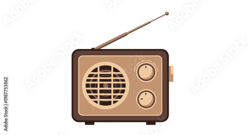 Vintage radio with antennae and dials.