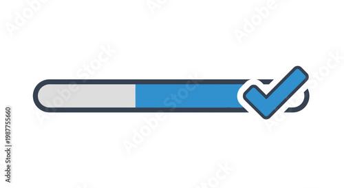Checkmark Loading Progress Bar Icon.