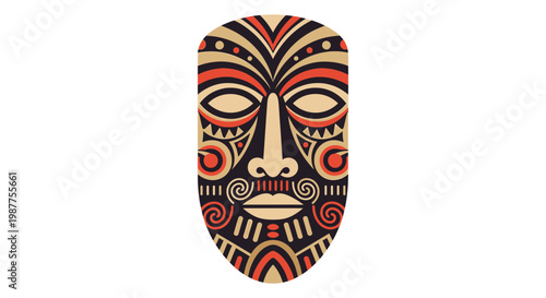 Decorative tribal face mask design.