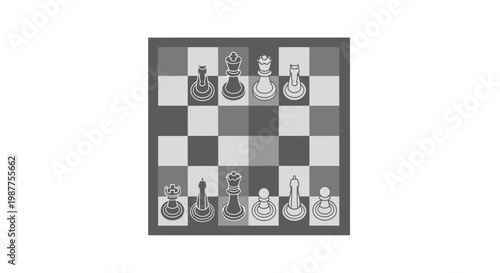 Chess board with pieces arranged.