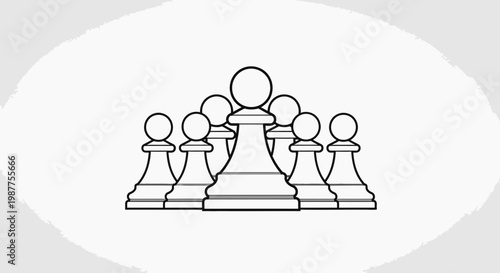 Chess pieces on a board game.