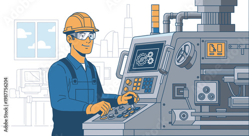 Industrial worker operating heavy machinery.