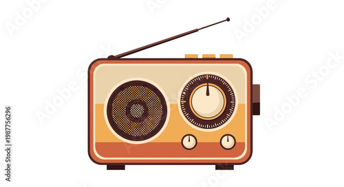 Vintage old radio device electronics.