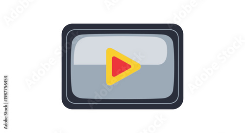 Play button icon on screen.