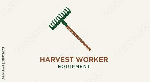 Rake gardening tool for harvesting crops.