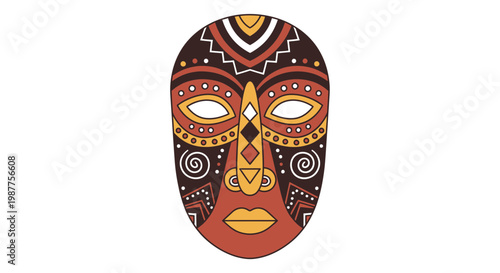 Vibrant Tribal Face Mask Design.