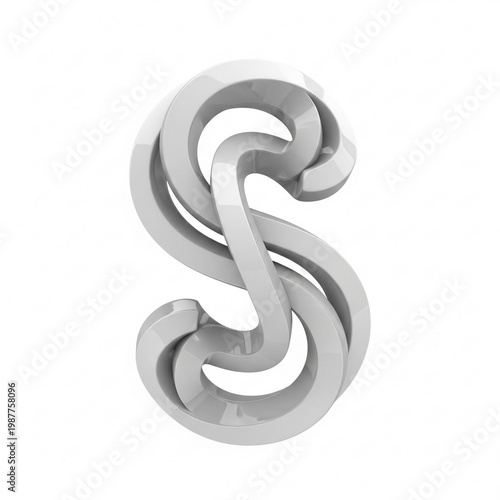 Curved Interlocking Chain Abstract Design
