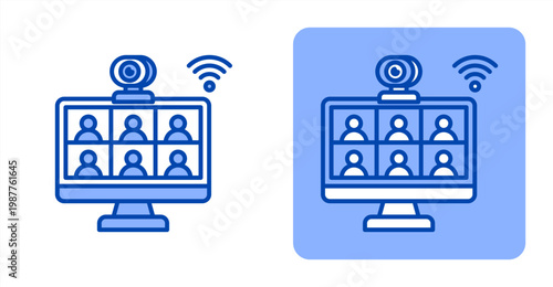 Video Conference icon, with contrast background.