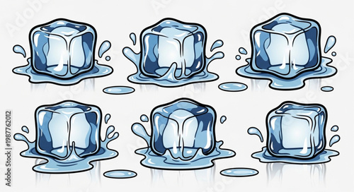 ice cubes vector illustration